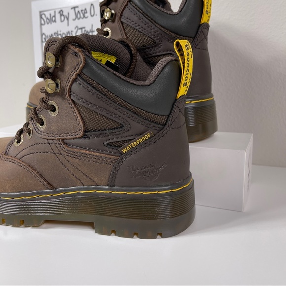 DR DOC MARTENS PLENUM WATERPROOF STEEL TOE WORK BOOTS WOMENS SIZE 5 LEATHER HIKE - Picture 8 of 10